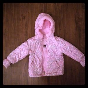 Gray and Pink Leopard Print ZeroXposure Winter Coa